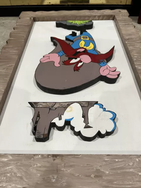 Looney Tunes Hand Carved Yosemite Sam Framed Art - UNIQUE/VINTAGE 3