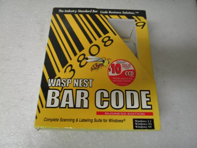 Wasp Nest Bar Code Business Edition v4.5 w/ Barcode Scanner -Windows -New Retail