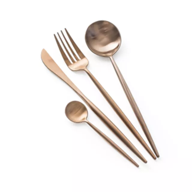 Mini Round Spoon Stirring Coffee Stainless Steel and Fork Steak