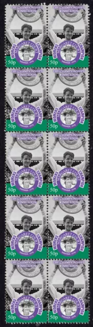 Margaret Court 1970 Womens Wimbledon Tennis Champion Strip Of 10 Mint Stamps