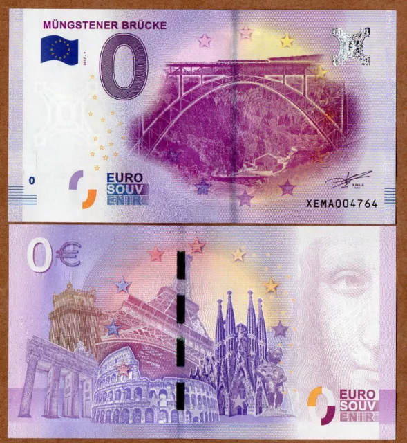 Billet souvenir zéro euro Münstener Brücke 2017-1 zéro euro | billet 0 euro UNC