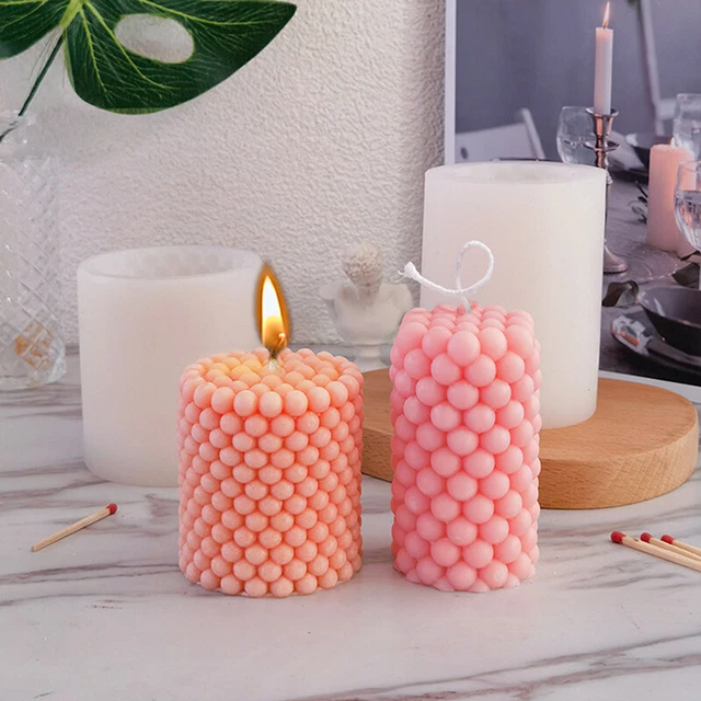 Molde de velas de silicona 3D burbuja molde cilíndrico hágalo usted mismo para herramientas de fabricación de velas y