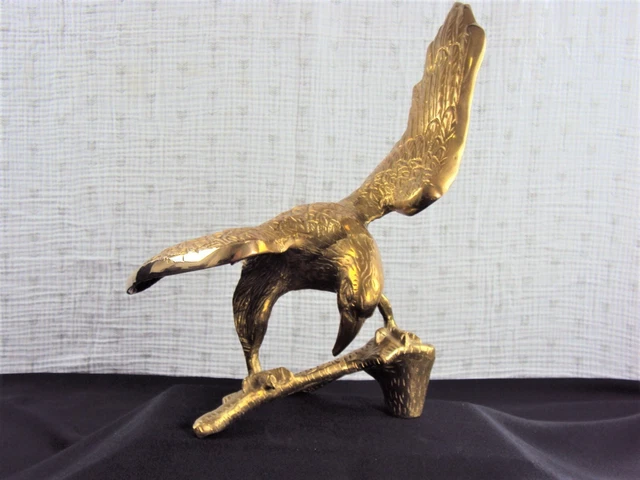 Vintage Cast Solid Brass Hawk Hand Designed Perfect Beautiful Condition Clean