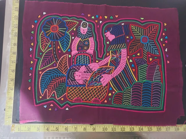 Panama Kuna Mola Folk Art Reverse Applique Embroidery Quilted 1929
