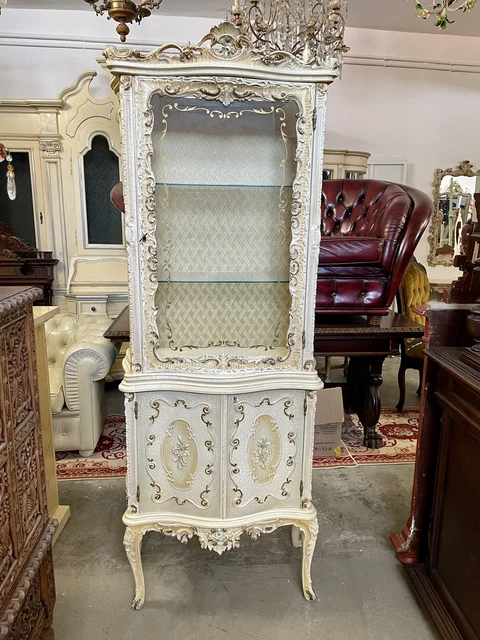 Meravigliosa Vetrina Stile Barocco Veneziano Decorata