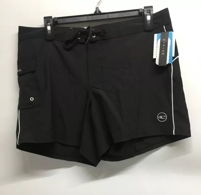 O'NEILL Womens Swimwear Size 9 Saltwater Solids 5" Boardshorts Black