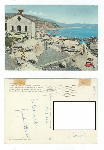 Cartolina BORDIGHERA scogliera di S. Ampeglio Imperia 1964 Postcard