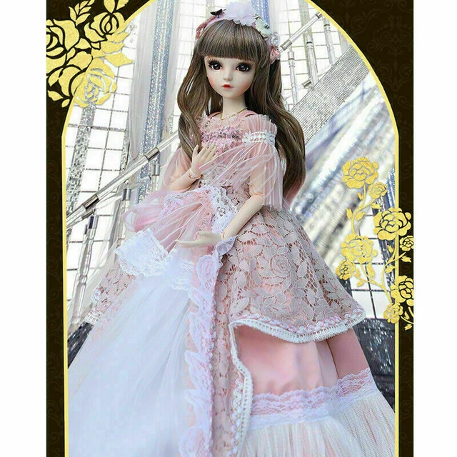 1/3 Ball Jointed Princess Girl BJD Doll Eyes Face Makeup Wig Clothes Full Set