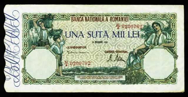 RUMÄNIEN. 100.000 Lei 20.12.1946. 58.