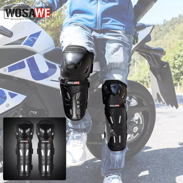 WOSAWE Motorcycle Motorbike Knee Pads Brace Support BMX Racing  Biker Shin Guard