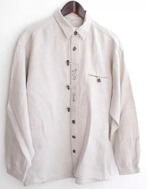 Camicia tradizionale uomo lino naturale taglia 40 v. casa di campagna