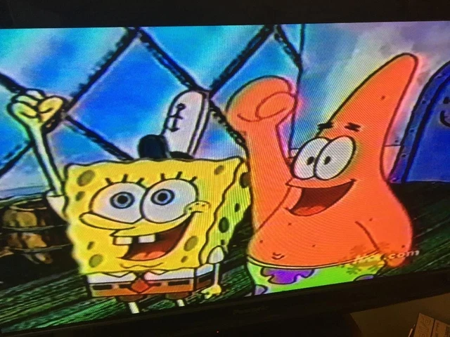 PANTALON CARRÉ BOB l'éponge Bob l'éponge va préhistorique DVD 2004 Nick