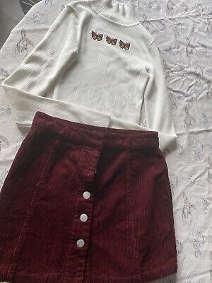 girls outfit age 10yrs Skirt And XS Top Both Worn Together Age 10