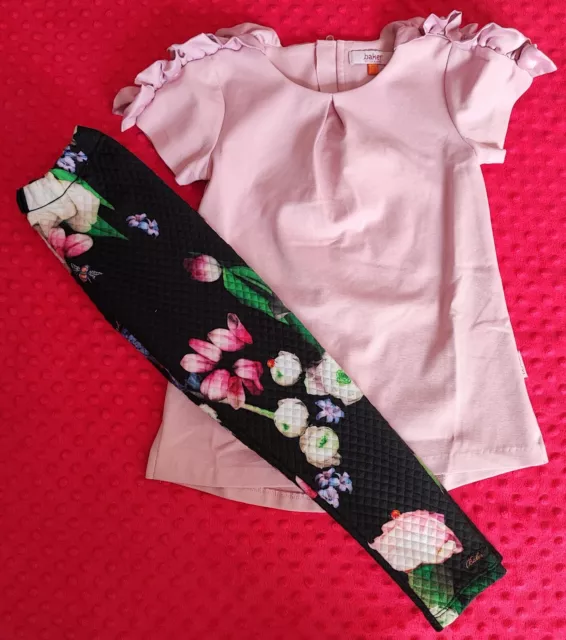 Ted Baker Girl's floral print top and leggings outfit set size 5-6 years