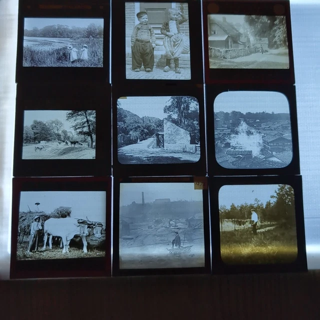 Job Lot Magic Lantern Slides X9 Social History Farming Portraits