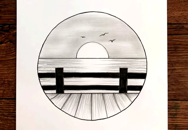 Original A4 Pencil Circle Art Drawing Lead Effect Mind Relaxing Fascinating Sket 2