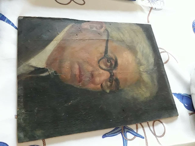 DIPINTO AD OLIO SU TAVOLETTA ANNI '50, FIRMATO PASSERINI CON DEDICA a mio padre. 3