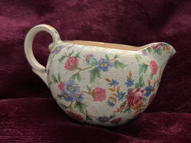 Royal Winton Grimwades Old Cottage Chintz Tea Cup Saucer Creamer & Small Bowl 3