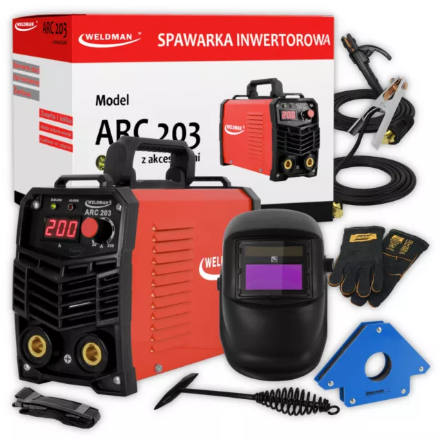 Weldman® ARC 203 Poste à souder Inverter soudage MMA 200A ARC 230V KIT