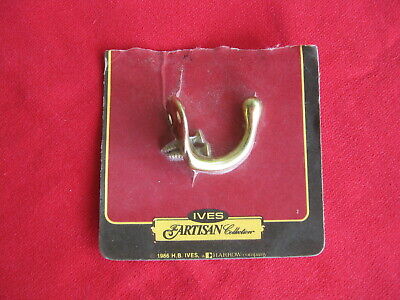 Vintage Ives Artisan Collection Single SOLID BRASS Wardrobe Hook