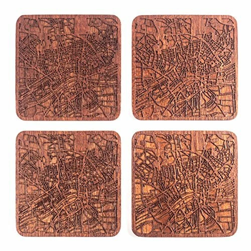 Pazzo Elefante Set 4 Sottobicchieri Donna Stars - Finitura Lucida 9x9 Cm Con Supporto Rigido - 3