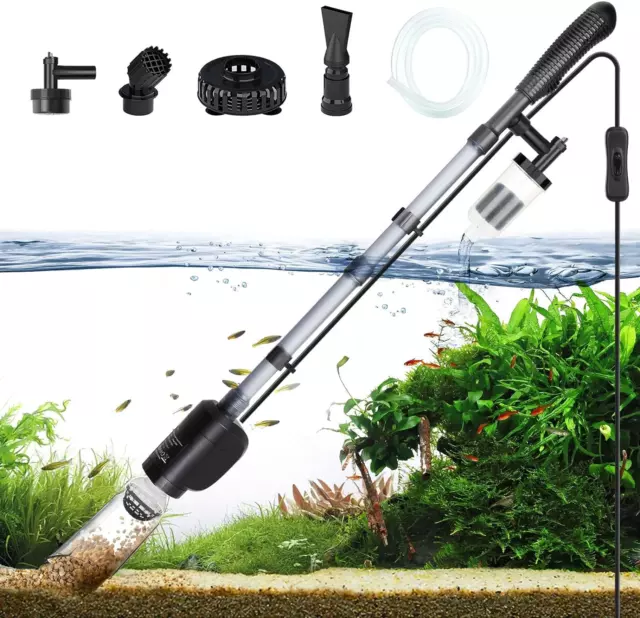 Aquarium Vacuum Gravel Cleaner Electric Fish & Turtle Tank Water Changer 6 in 1