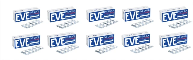 10 cajas EVE QUICK 40 tabletas para aliviar el dolor de cabeza Japón