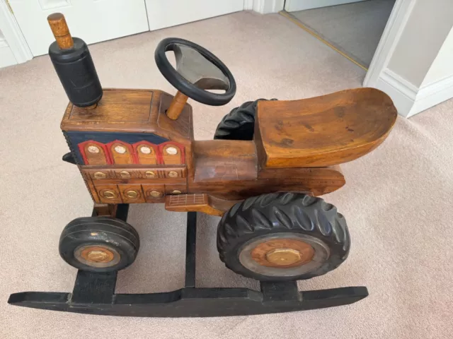 CHILD S WOODEN ROCKING Tractor 15.00 PicClick UK