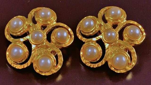 Boucles D'oreilles Vintage Jacques Hayem Paris - Fantaisie Rétro - Occasion