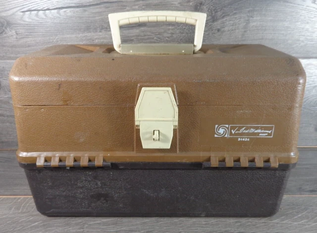 VINTAGE 3 Tray TED WILLIAMS FISHING TACKLE BOX 34452 14×7×7 1/2 Good