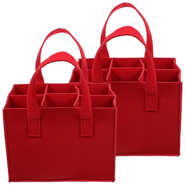 2 piezas bolsa de botella bolsa de vino portátil 6 transportaciones soporte de botella de fieltro