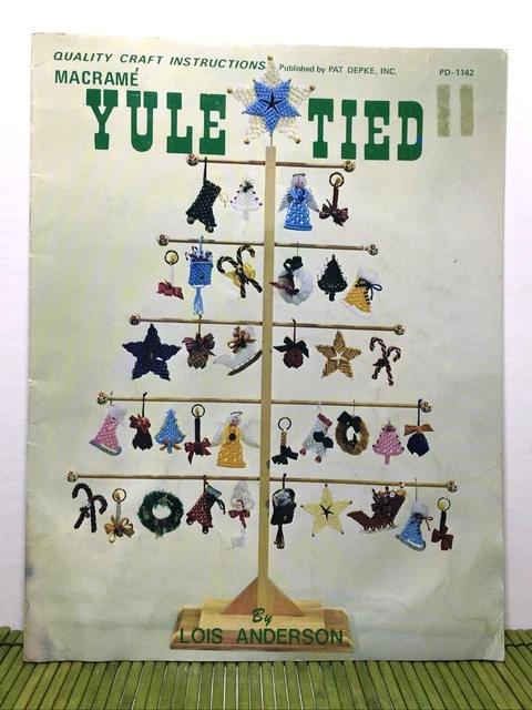 Folleto de Colección Patrón de Macramé Atado Yule Adornos de Navidad Decoraciones L Anderson