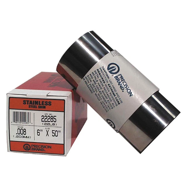 PRECISION BRAND 22365 Shim Stock,Roll,Cold 302 SS,0.0150 In