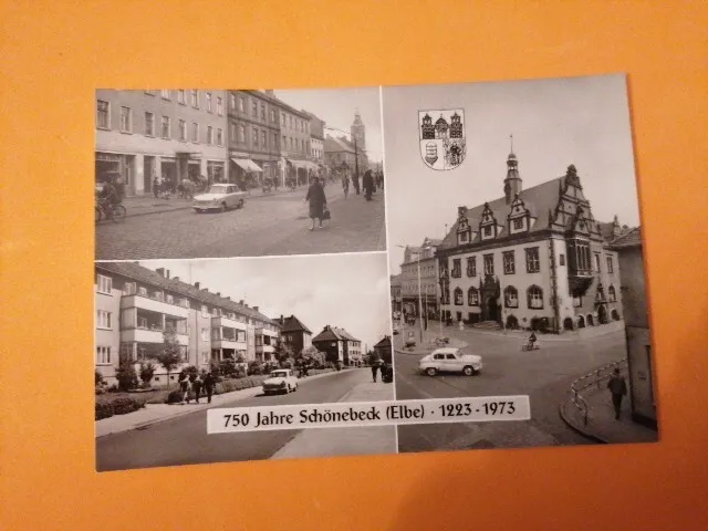 AK. Schönebeck (Elbe), 750 Jahre, Mehrbildkarte Ungelaufen Echt Foto