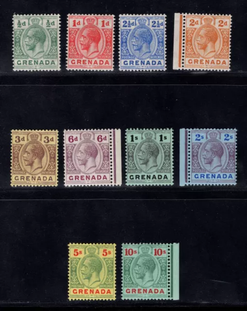 Momen: Grenada Sg #89-101 1913-22 Mint Og H £100 Lot #67846*