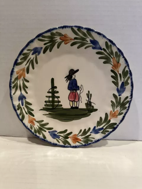 Blue Ridge Southern Pottery French Peasant Village Man 9 1/4" Plate Hand Painted