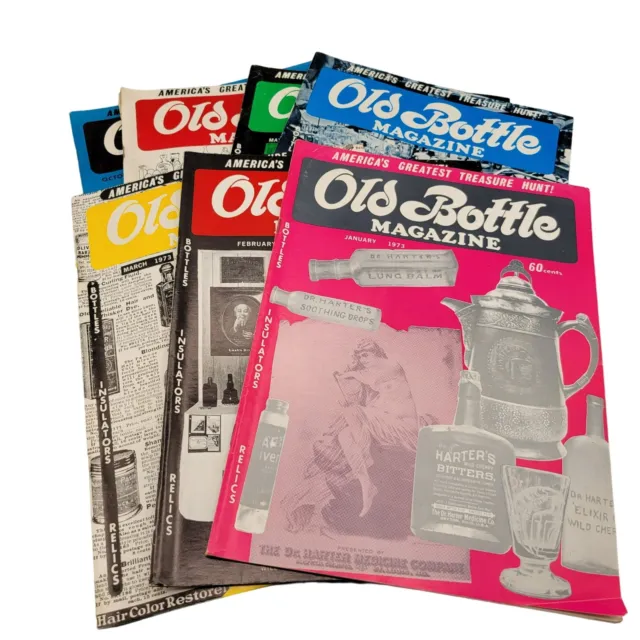 Old Bottle Collector Magazines 1970's Relics Insulators Antiques Lot of 7