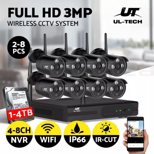 UL-tech CCTV Security System Home Wireless Camera 3MP Outdoor Night Vision