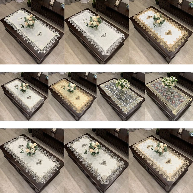Mantel rectangular europeo bordado mesa de comida Navidad