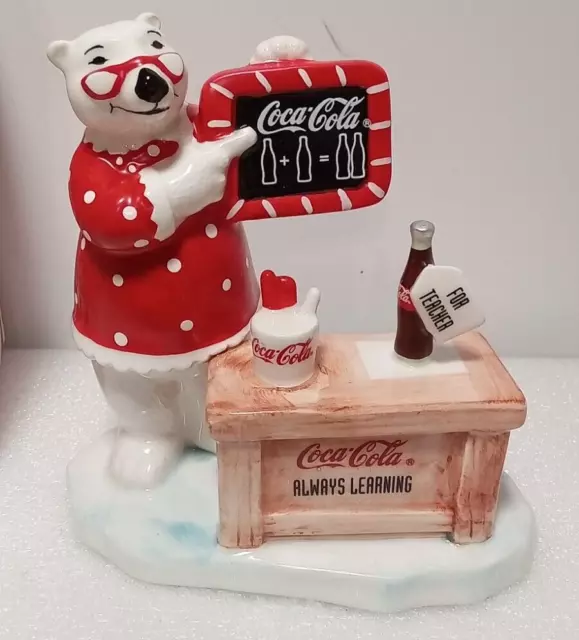 Coca Cola  Ceramic  Polar Bear Figurines--Always A Teacher