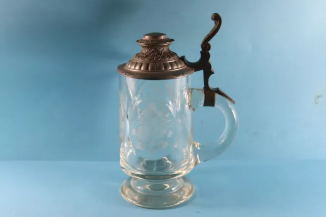 Alter   Bierkrug Zinndeckel Um 1900 1/2 Liter