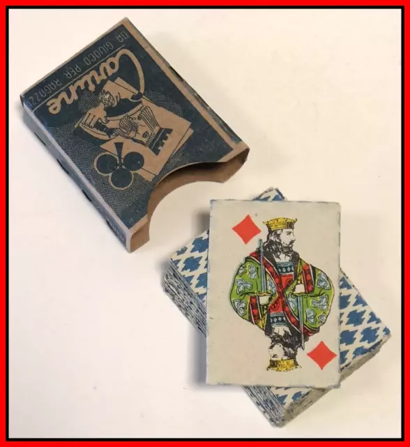 Mini Carte da Gioco Antiche Vecchie Vintage Poker Mazzo di miniatura Milanesi