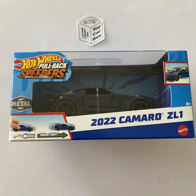 Hot Wheels Pull Back Speeders 2022 Chevy Camaro ZL1 Blu Scuro Scala 1:43 – Nuovo Con Spedizione Gratis - Foto 4