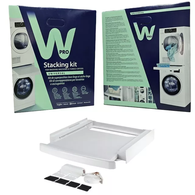 Kit sovrapposizione lavatrice e asciugatrice 60 x 60 con ripiano estraibile Wpro