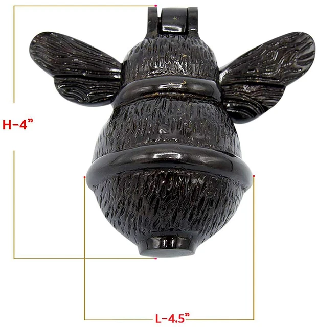 Laiton Massif Abeille Porte Heurtoir - Antique Vintage Pays Noir Plaqué Cadeau