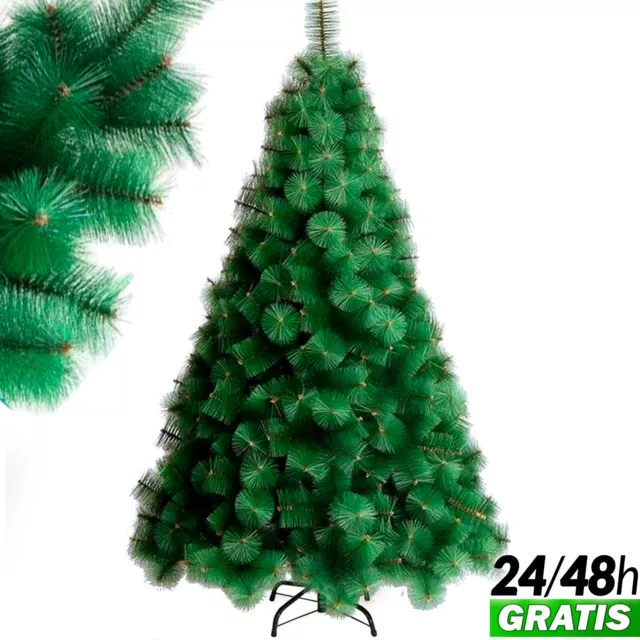 Albero Natale Pino Verde Fogli Sottili 120cm 150cm 180cm Classico Molto e Fronde