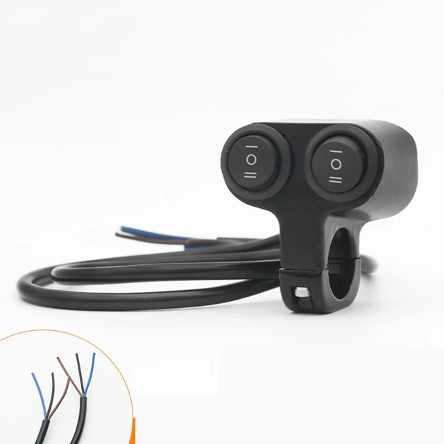 JZK Interrupteur Guidon Moto 22mm - Commande Phares, Clignotants, Klaxon - Pour Moto, Scooter, VTT