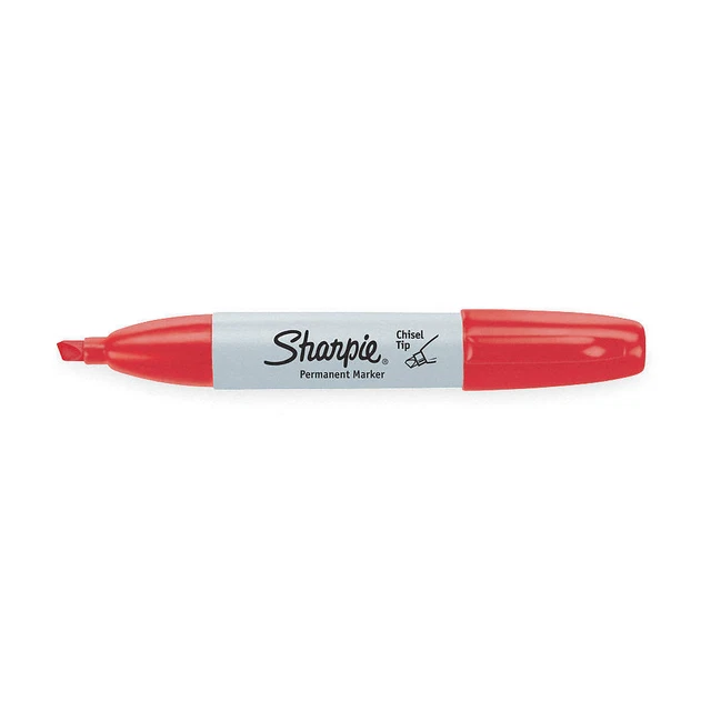 SHARPIE 38202 Permanent Marker,Red,Chisel,PK12