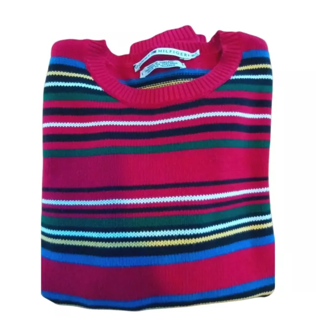 TOMMY HILFIGER WOMENS 90s Sweater Size Small Vintage Knit Stripes ...