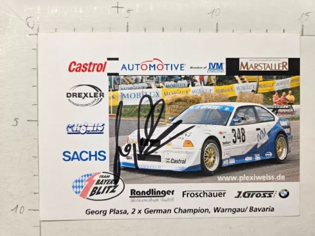 Georg Plasa BMW V8 Judd M3 GTR Bergrennen ! RAR ! Autogrammkarte orgin sign!